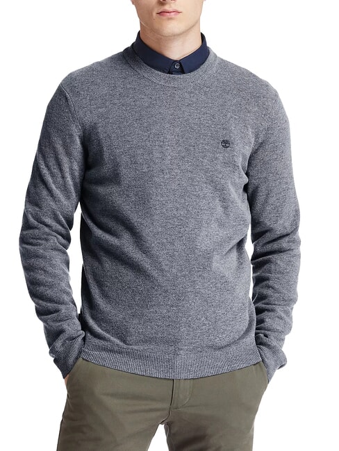 TIMBERLAND MERINO Pull ras du cou en laine mélangée foncé / gris / chiné - Pulls pour hommes
