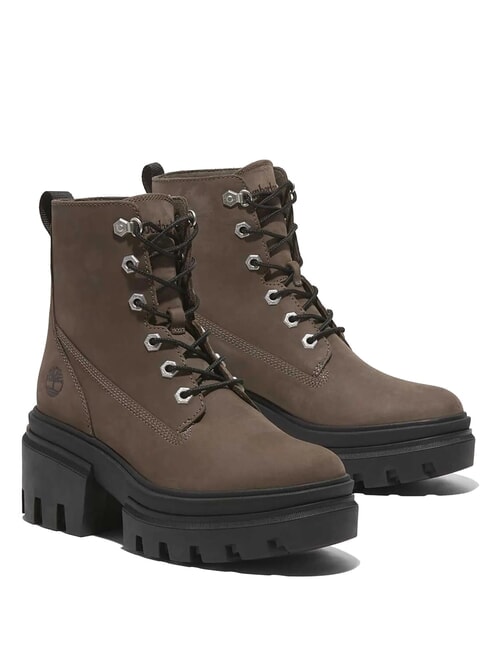 TIMBERLAND EVERLEIGH MID  Bottines hautes en cuir nubuck marron moyen - Chaussures Femme