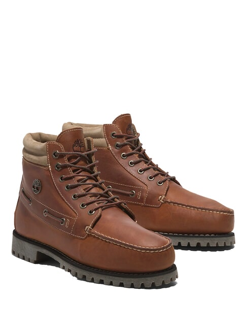 TIMBERLAND AUTHENTIC MID Bottines en cuir orange moyen pleine fleur - Chaussures Homme