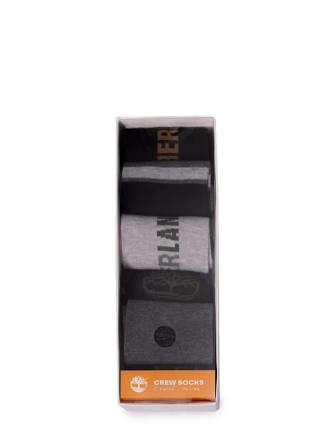 TIMBERLAND CREW SOCK 6 paires de chaussettes NOIR - Chaussettes pour hommes