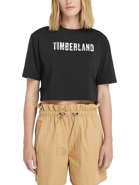 TIMBERLAND CROPPED T-shirt en coton NOIR - T-shirt