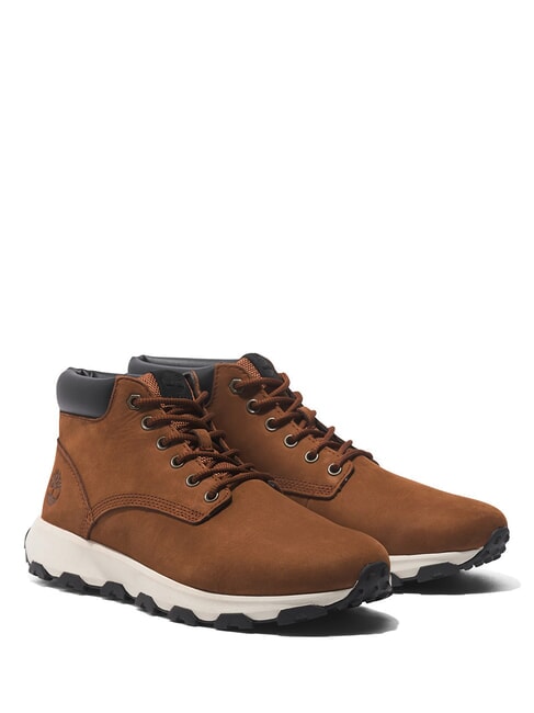 TIMBERLAND WINSOR PARK MID  Baskets en cuir Cognac - Chaussures Homme