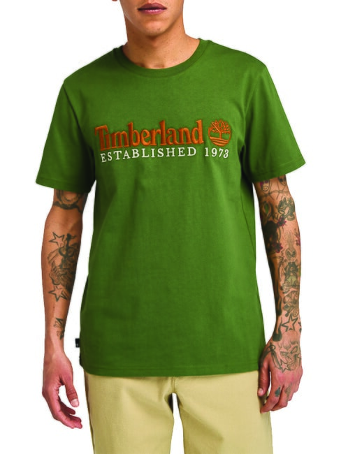 TIMBERLAND ESTABILISHED 1973 T-shirt en cotton noir/vert forêt - T-shirt