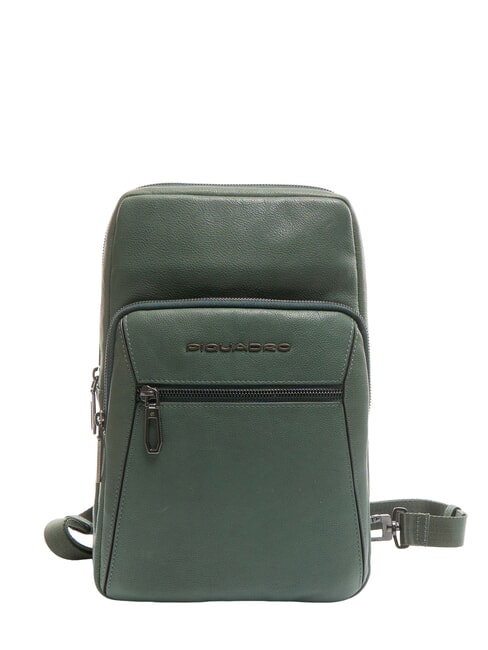 PIQUADRO RHINO Sac à dos en cuir à une épaule VERT - Sacs à dos pour ordinateur portable