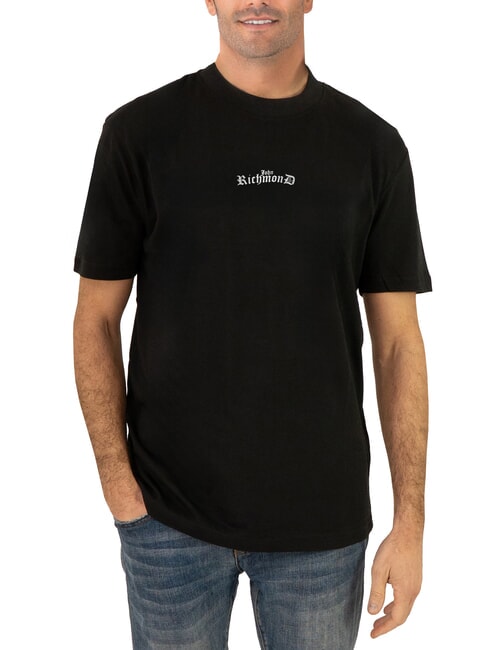 JOHN RICHMOND SANGARIS T-shirt en coton avec logo mélange noir/gris - T-shirt