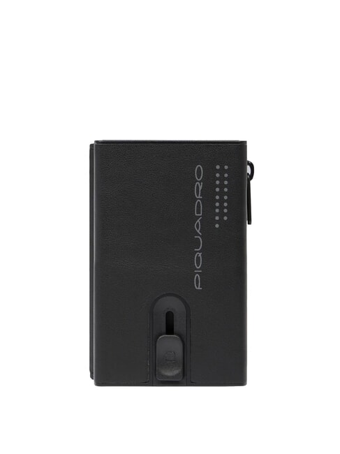 PIQUADRO URBAN Portefeuille compact en cuir avec curseur Noir - Portefeuilles Homme