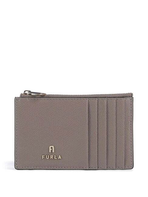 FURLA CAMELIA Portefeuille plat en cuir stuc gris - Portefeuilles Femme