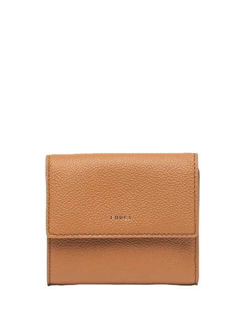 FURLA GOCCIA Portefeuille à deux volets en cuir moyen Brandy - Portefeuilles Femme