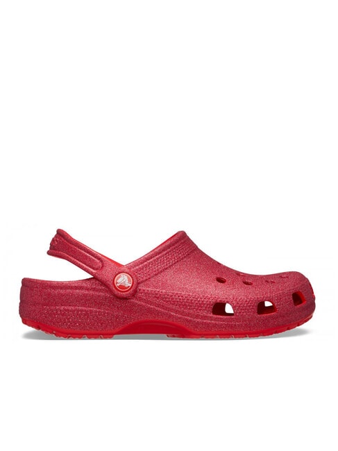 CROCS CLASSIC GLITTER CLOG W sabot à pantoufle rouge cerise - Chaussures Femme