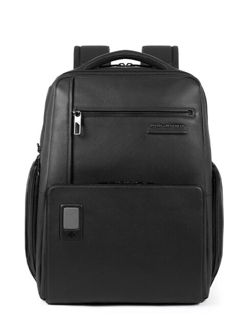 PIQUADRO AKRON Sac à dos en cuir pour ordinateur portable 15,6" Noir - Sacs à dos pour ordinateur portable