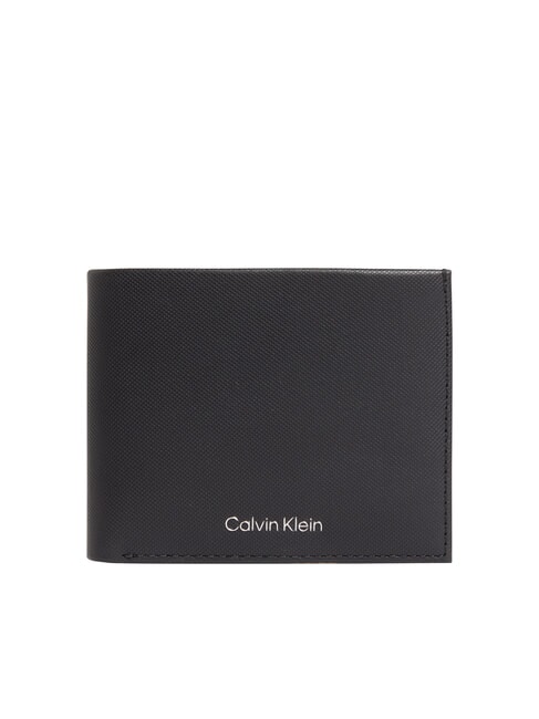 CALVIN KLEIN CK MUST Portefeuille en cuir avec porte-monnaie sur noir - Portefeuilles Homme