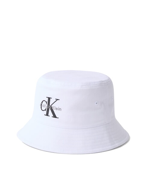 CALVIN KLEIN CKJ MONO LOGO Bob en coton ck blanc - Bonnets