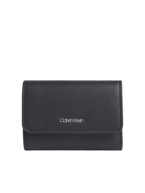 CALVIN KLEIN CK MUST Portefeuille compact sur noir - Portefeuilles Femme