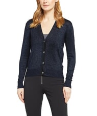 JOHN RICHMOND PEACEFUL Cardigan en lurex avec boutons bleu marine - Chandails pour femmes - 1