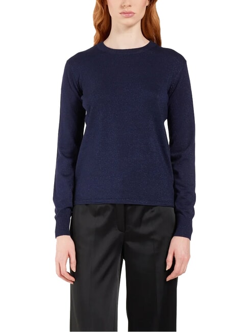 JOHN RICHMOND PARANA Cardigan ras du cou en lurex bleu - Chandails pour femmes