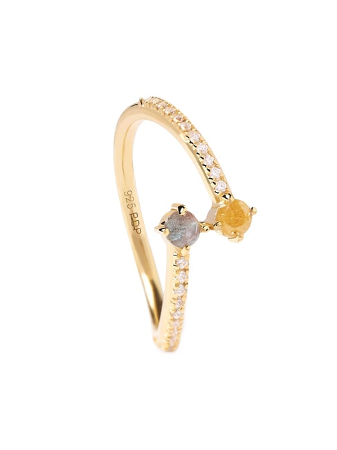 PDPAOLA JUNO Bague en pierre plaquée or or - Bagues