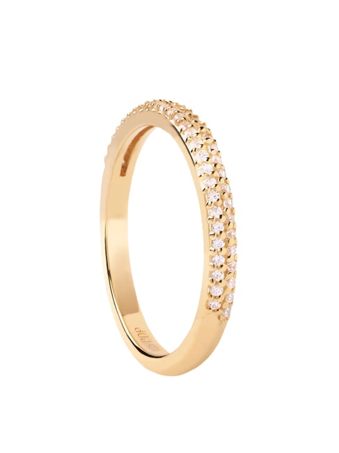 PDPAOLA THE NEW ESSENTIALS TIARA Bague en zircone plaquée or or - Bagues