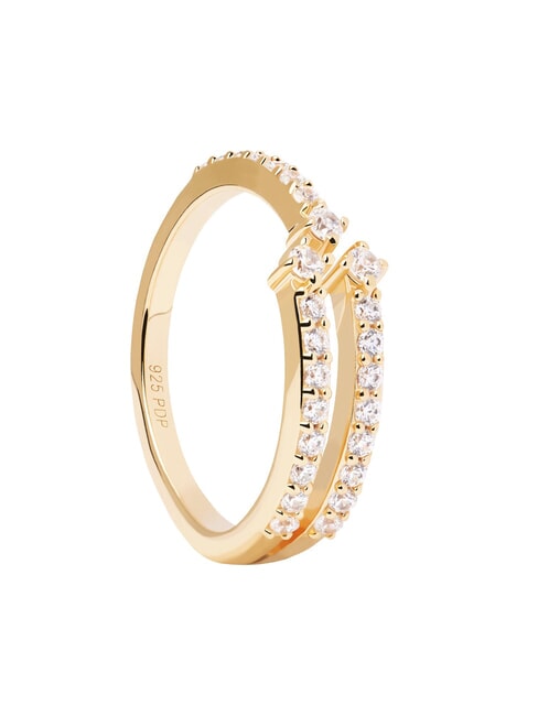 PDPAOLA THE NEW ESSENTIALS SISI Bague en zircone plaquée or or - Bagues