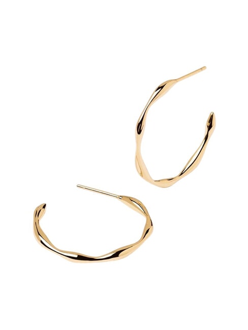 PDPAOLA FIVE VANILLA Boucles d'oreilles créoles plaquées or or - Boucles d'oreilles