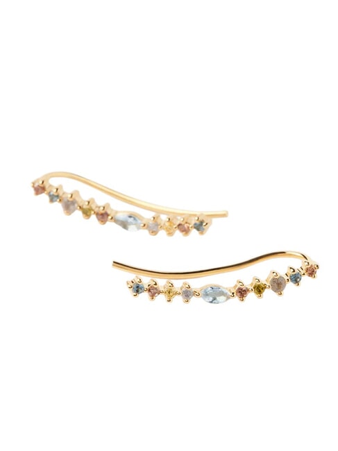 PDPAOLA COLOR LOTUS CLIMBING Boucles d'oreilles avec pierres colorées or - Boucles d'oreilles