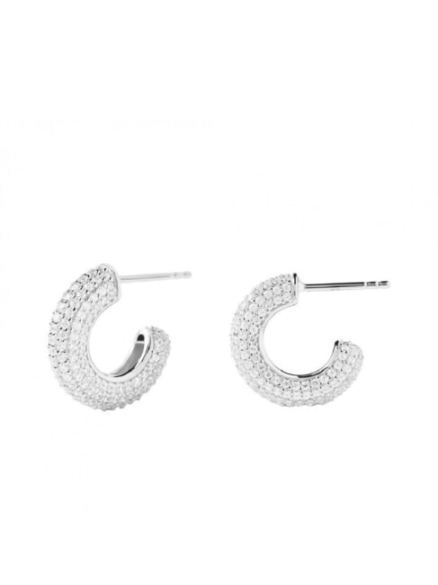 PDPAOLA THE NEW ESSENTIALS KING Boucles d'oreilles créoles bombées argent - Boucles d'oreilles