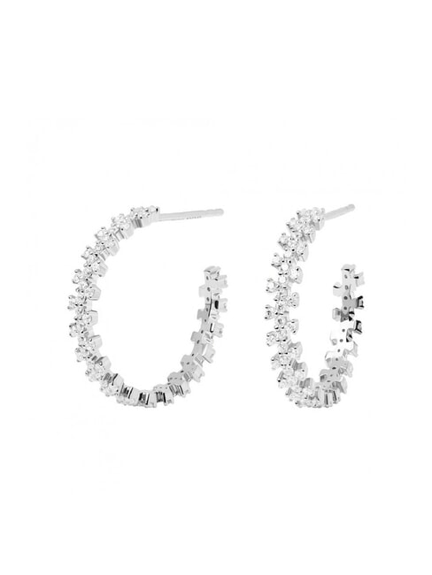 PDPAOLA THE NEW ESSENTIALS CROWN Boucles d'oreilles en argent avec zircone argent - Boucles d'oreilles