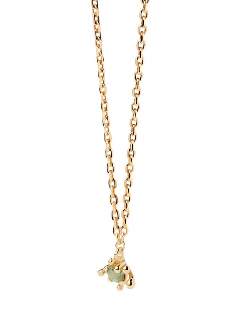 PDPAOLA COLOR GREEN FLEUR Collier pendentif avec zircone et griffes or - Colliers