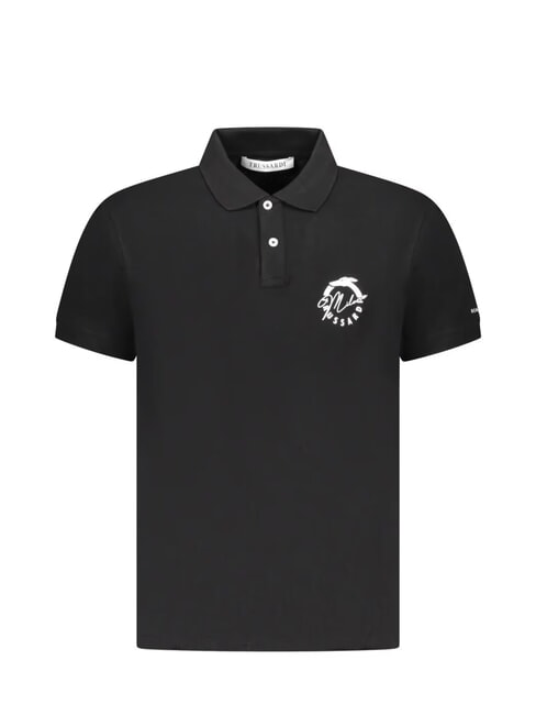 TRUSSARDI BASIC Polo en coton noir - chemise polo