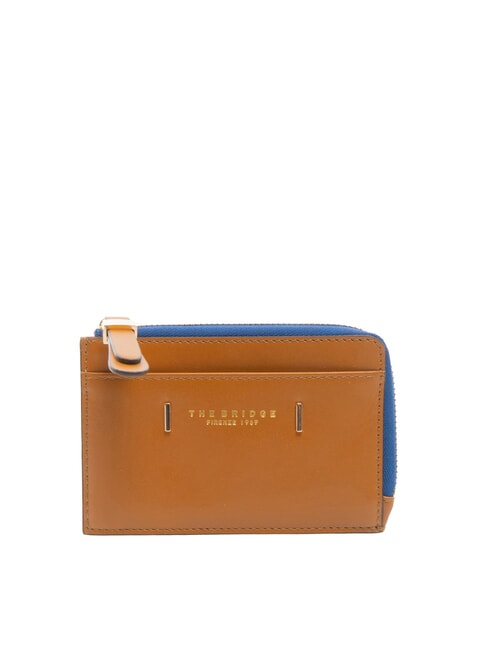 THE BRIDGE CHIARA  Portefeuille plat en cuir Cognac / or - Portefeuilles Femme