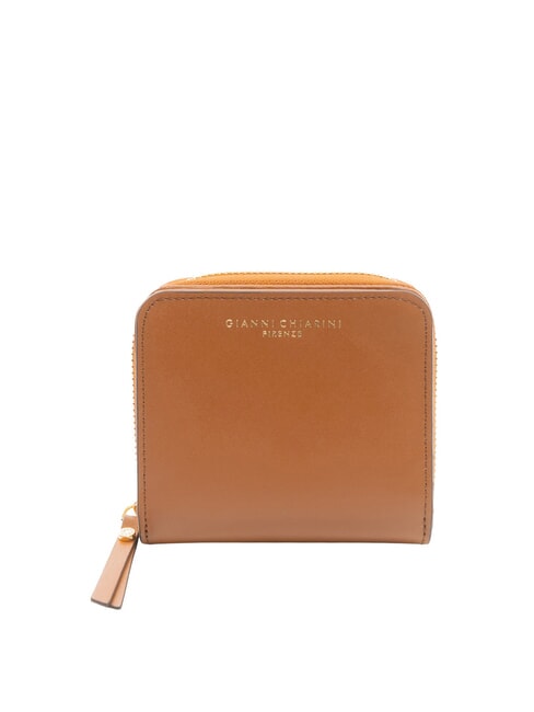 GIANNI CHIARINI WALLETS VACCHETTA CALF Petit portefeuille en cuir lisse noix - Portefeuilles Femme