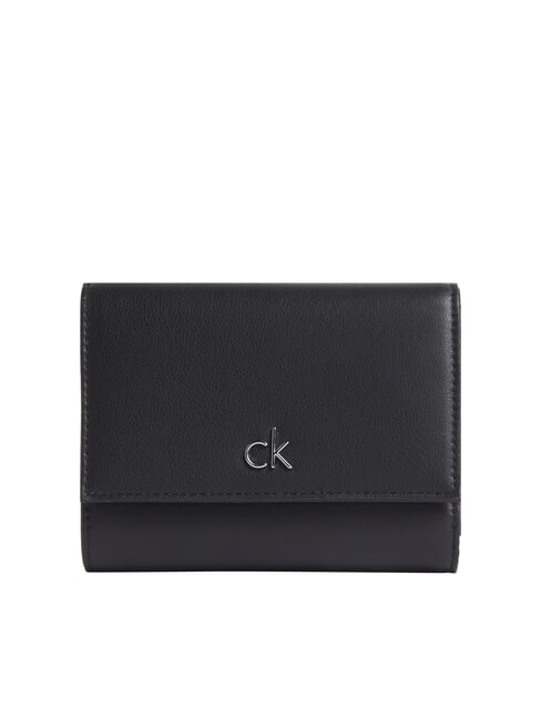 CALVIN KLEIN CK RE-LOCK Portefeuille moyen sur noir - Portefeuilles Femme