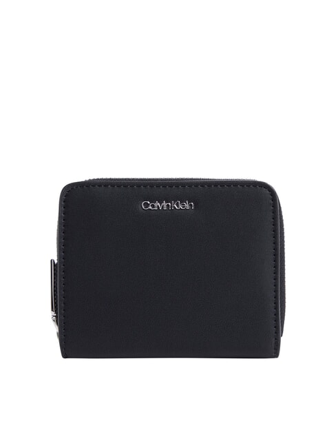 CALVIN KLEIN CK MUST Portefeuille moyen à fermeture éclair sur noir - Portefeuilles Femme