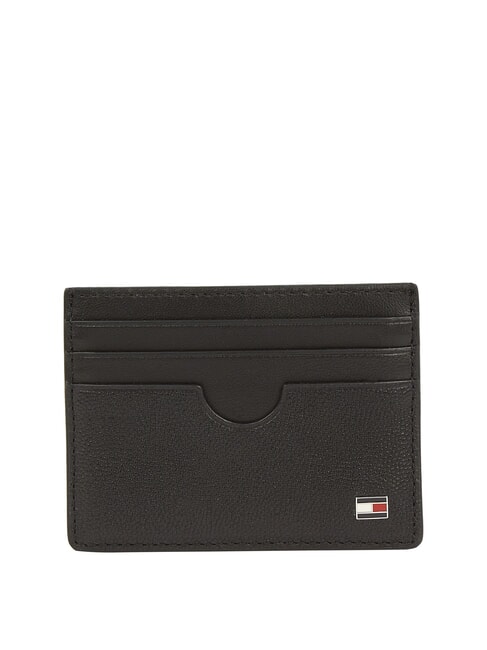 TOMMY HILFIGER TH FLAG  Porte-cartes plat en cuir le noir - Portefeuilles Homme