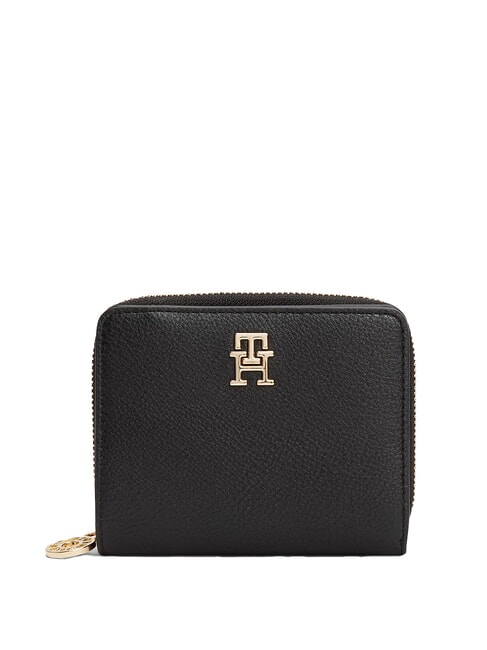 TOMMY HILFIGER TH DISTINCT Petit portefeuille zippé le noir - Portefeuilles Femme