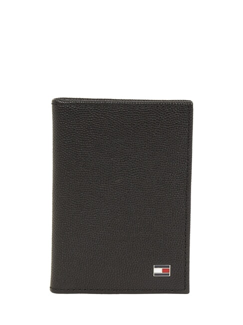 TOMMY HILFIGER TH FLAG  Portefeuille vertical en cuir le noir - Portefeuilles Homme