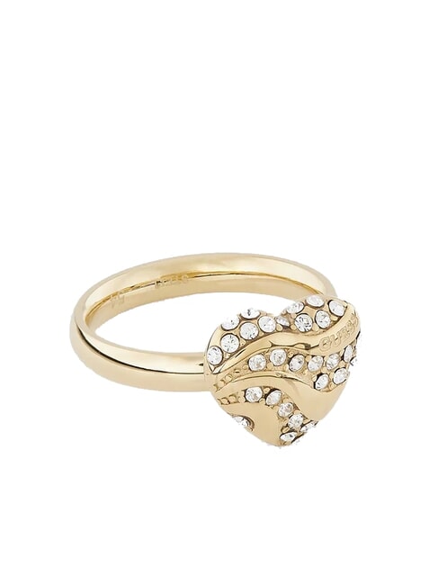 GUESS IN MY HEART Bague avec coeur et zircone or jaune - Bagues
