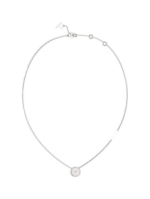 GUESS LOVE Collier avec breloque ronde et zircone ARGENT - Colliers