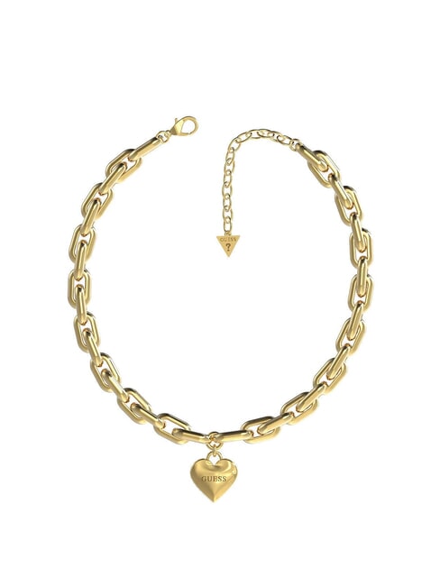 GUESS FALLING IN LOVE Collier chaîne avec coeur or jaune - Colliers