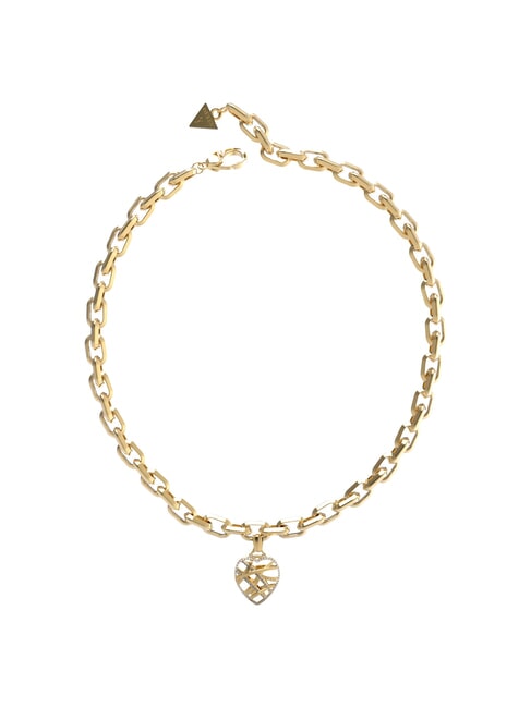 GUESS HEART CAGE Collier chaîne avec coeur or jaune - Colliers