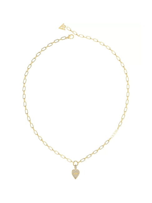 GUESS LOVE ME TENDER Collier avec coeur et zircone or jaune - Colliers