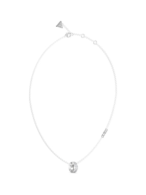 GUESS ROLLING HEARTS Collier à breloques en zircone ARGENT - Colliers