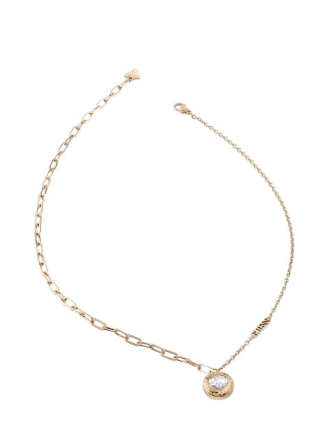 GUESS ROLLING HEARTS Collier en forme de cœur en zircone or jaune - Colliers