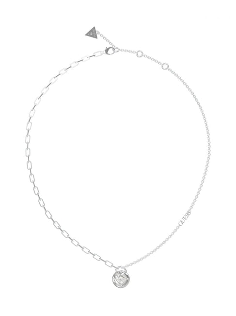 GUESS ROLLING HEARTS Collier en forme de cœur en zircone ARGENT - Colliers
