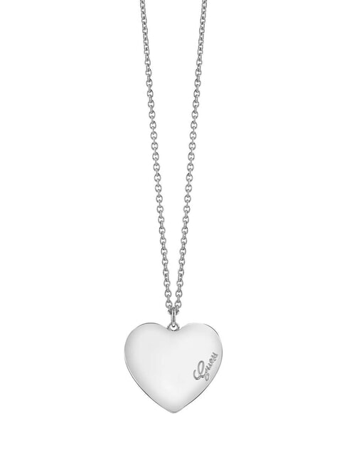 GUESS HEARTBEAT Collier coeur plat argent - Colliers