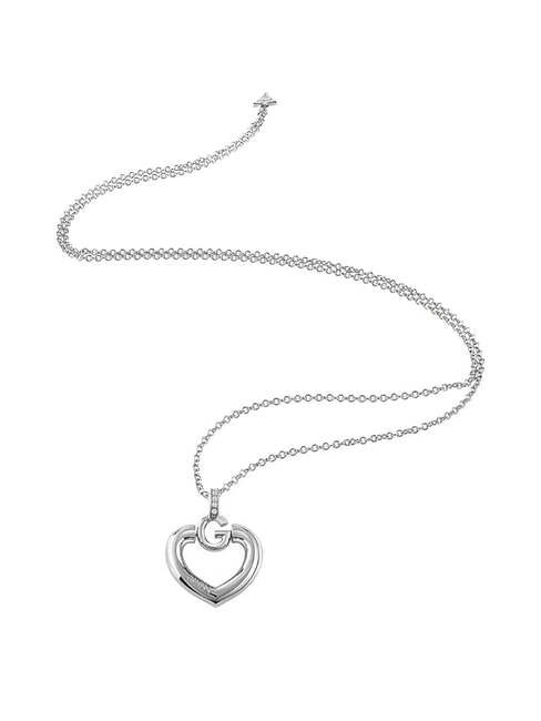 GUESS GISELE Collier pendentif coeur ARGENT - Colliers