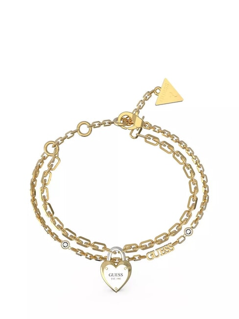 GUESS ALL YOU NEED IS LOVE Bracelet à breloques cadenas or jaune/rhodium - Bracelets