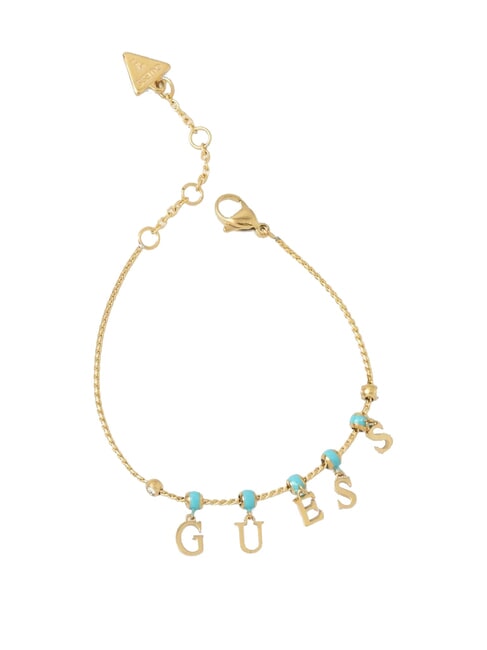 GUESS ARM PARTY Bracelet avec breloques or jaune/aigue-marine - Bracelets