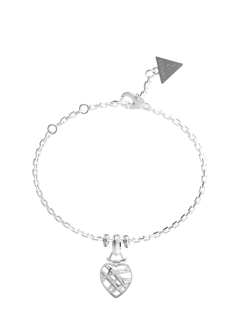 GUESS HEART CAGE Bracelet avec coeur ARGENT - Bracelets