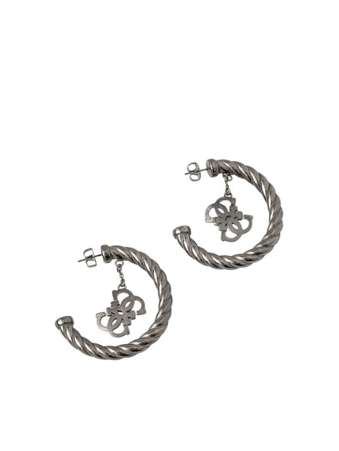GUESS 4G VINTAGE Boucles d'oreilles demi-cercle avec breloque Argent ancien - Boucles d'oreilles