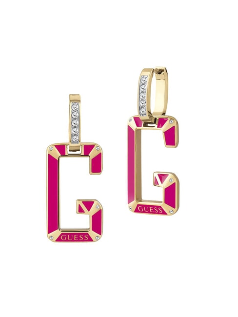 GUESS G-SHADES Boucles d'oreilles pendantes G or jaune/rose fluo - Boucles d'oreilles
